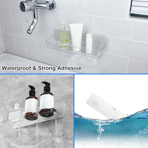 2 Pack Shower Caddy Adhesive Shelf - No Drill Wall Mount, 10.5x2.8 in