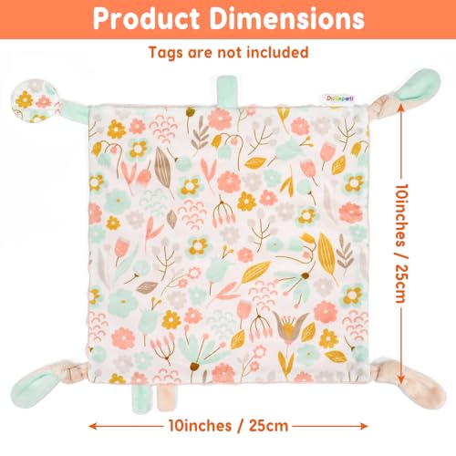 Dr.Rapeti Flower Security Blanket - Soft Cashmere Tag Blanket for Babies