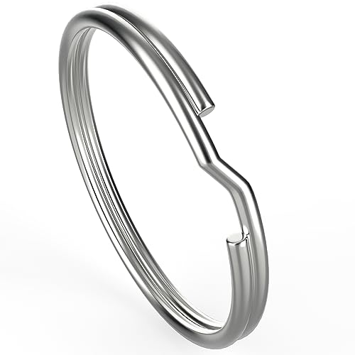 1-Inch Silver Key Rings - 50 Pack Durable Metal Keychains