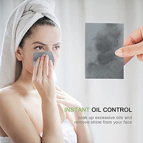 MIRUCOO Natural Bamboo Charcoal Oil Blotting Papers 100 Count
