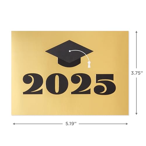 Hallmark Graduation Thank You Cards 2025 - Black & Gold (40 Count)