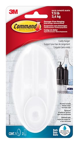 Command Shower Caddy Hanger with Adhesive Strips - Damage-Free Bathroom Organization