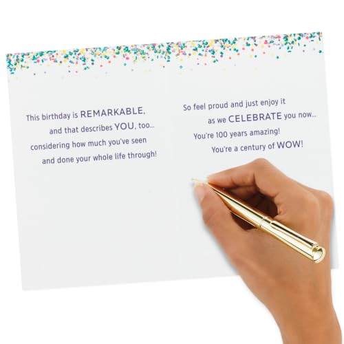 Hallmark 100th Birthday Card - 100 Years Amazing Milestone Greeting Card