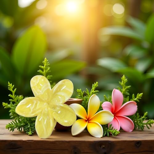 Creamy Yellow Hawaiian Flower Hair Claw Clip for Thick Hair