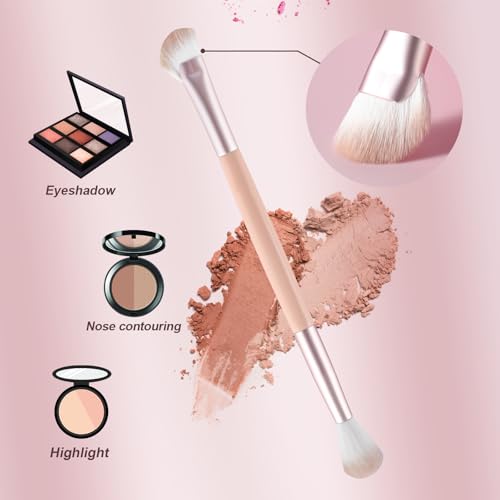 ACMEBEAUTY Dual-Ended Nose Contouring Brush & Fan Makeup Brush