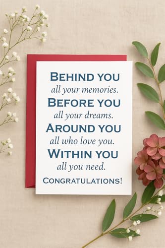High Quality Graduation Card for Him or Her - 8x5.3inch