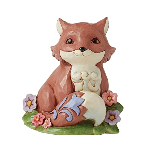 Enesco Jim Shore Heartwood Creek Fox in Flowers Miniature Figurine, 3.75 Inch, Multicolor