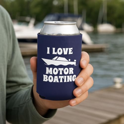 I Love Motor Boating Can Cooler - Insulated Drink Sleeve, 2 Pack