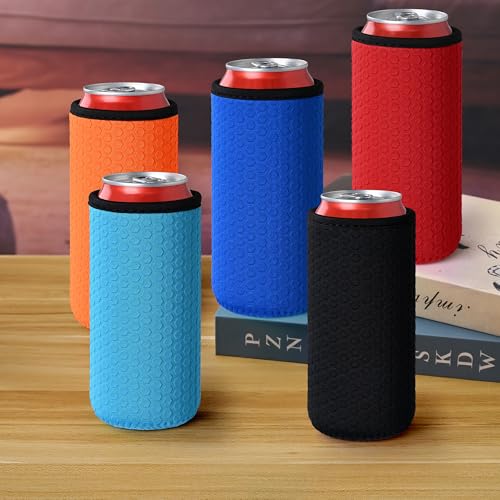 16oz Insulated Neoprene Can Cooler Sleeve - 5 Pack