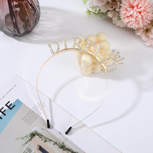 30th Birthday Gold Tiara Headband - Zinc Alloy Party Decoration