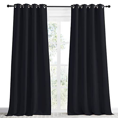 NICETOWN Blackout Curtain Panel 55"W x 96"L with Grommets, Thermal Insulated Room Darkening Drapes for Bedroom & Living Room, Pack of 1