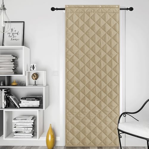 NICETOWN Taupe Thermal Insulated Door Curtain 82-Inch Long, Brown, 32"W x 82"L