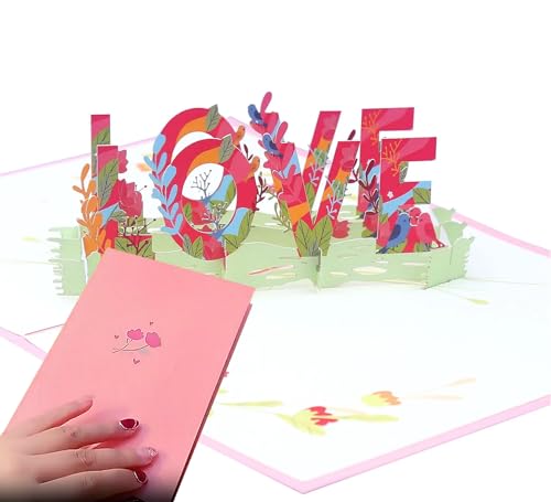 3D Pink Love Pop-Up Card for Valentine's Day & Mother's Day