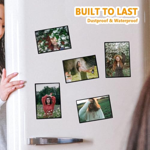 Mingting 5x7 Magnetic Picture Frames for Refrigerator - Black, 4 Pack