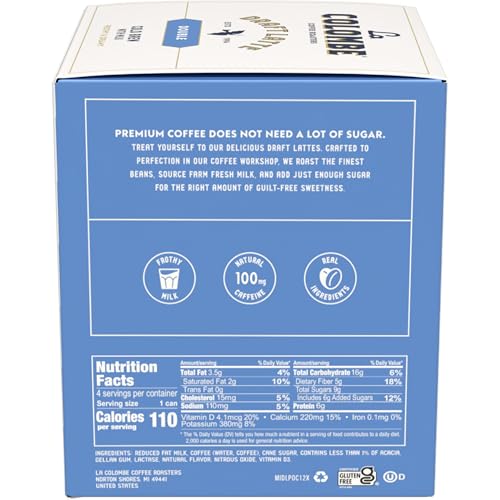 La Colombe Double Draft Latte, Cold-Pressed Espresso, 9 Fl Oz (Pack of 4)