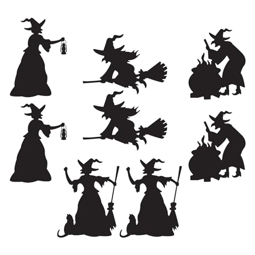 Beistle Witch Silhouette Cutouts - 8 Piece Halloween Party Decorations
