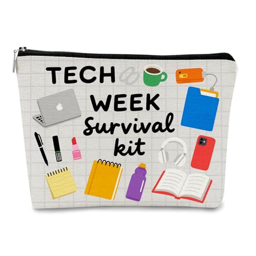 Theatre Tech Week Canvas Makeup Bag - Durable Travel Cosmetic Pouch