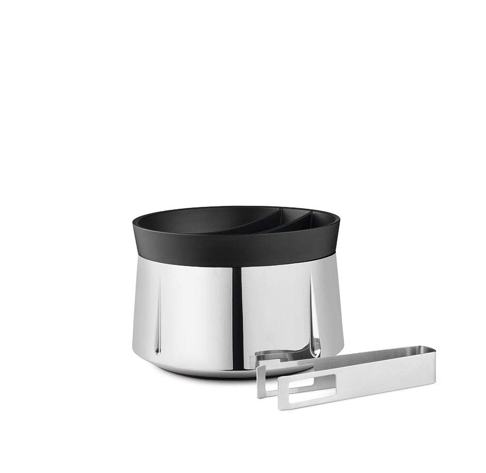 Rosendahl Grand Cru Barware Ice Bucket Steel, Chrome, 4.3"H x 6.3"D, Gift Box Included