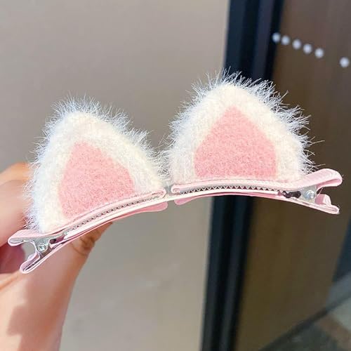 Pink Cat Ear Hair Clip Cute Korean Style Duckbill Barrette for Women