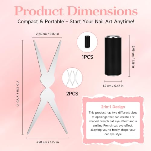 Yojaro 2-in-1 Cat Eye Nail Magnet Tool for French Effect DIY Art