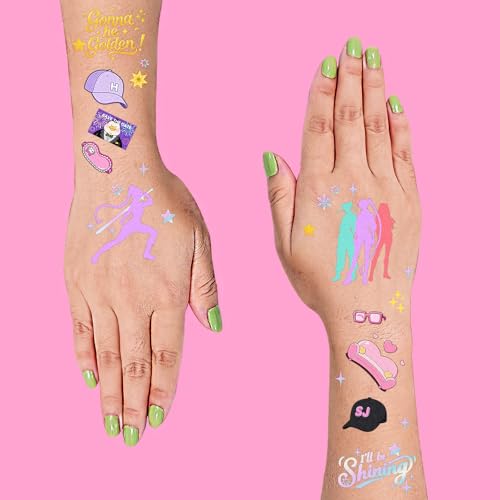 Cartoon Theme Temporary Tattoos Iridescent Foil Party Favors 108 Pcs