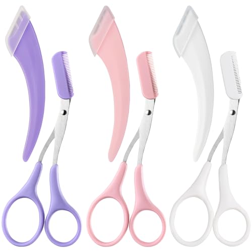 Kootinn 6-Piece Eyebrow Trimmer & Scissor Set with Comb - Stainless Steel