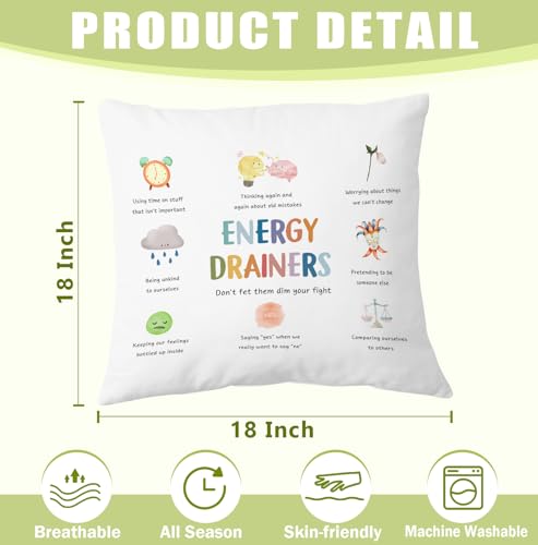Energy Drainers Boho 18x18 Flannel Pillow Cover for Therapy Office Decor