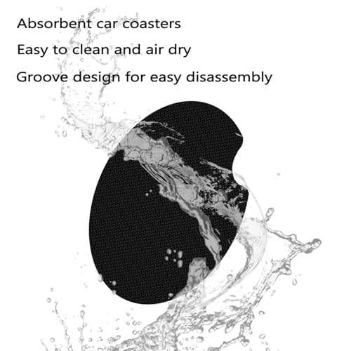 Cat Car Cup Holder Coasters 2 Pack - Waterproof Neoprene Rubber Mats 2.75 Inch