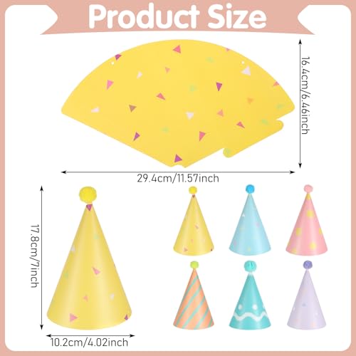 6 Mini Party Cone Hats for Small Pets & Stuffed Animals