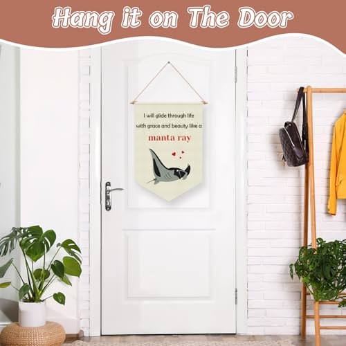 Ocean Animal Wall Banner Linen Hanging Flag for Kids Room and Playroom Decor