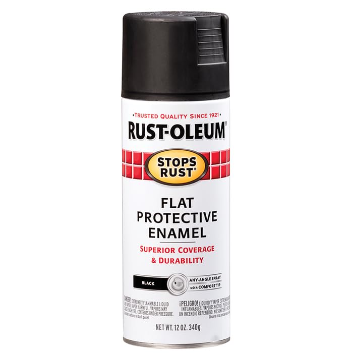 Rust-Oleum Stops Rust Flat Black Spray Paint 12 oz - Weather & Rust Resistant