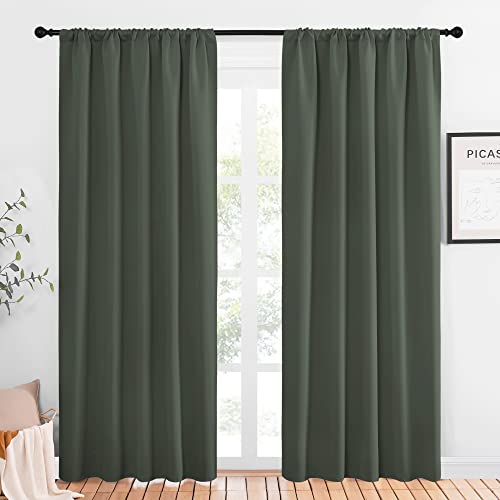 NICETOWN Thermal Insulated Blackout Curtains - Dark Mallard, 52 x 84 Inch