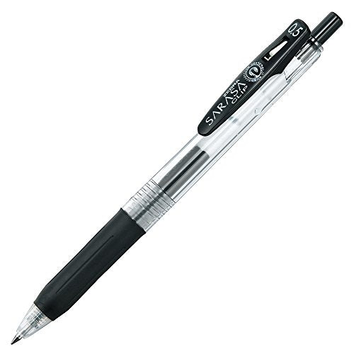 Zebra Sarasa Clip Gel Pens, 0.5mm Fine Point, Black Ink, 10-Pack