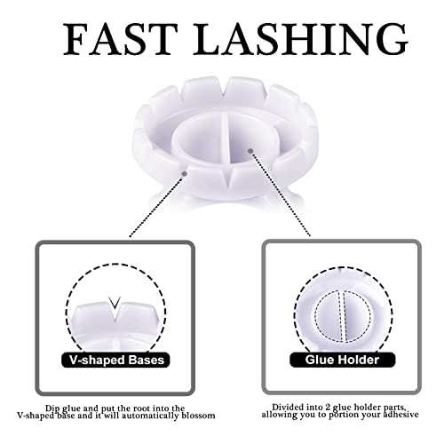 MEKK 100Pcs Lash Glue Rings with V-Groove for Eyelash Extensions