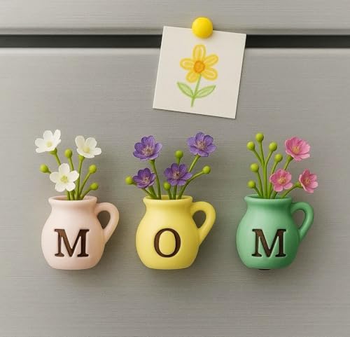 Mini Vase Magnets for Fridge - Unique Gifts for Mom