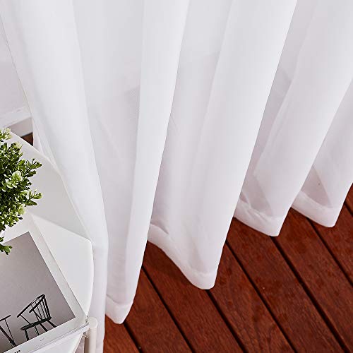 NICETOWN 84-inch Sheer Curtains - Ivory Voile Grommet Drapes, 70"W x 84"L