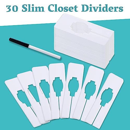 30 Slim Closet Dividers for Clothes - Customizable Size Organizers