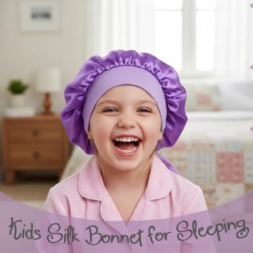 Tale King Kids Satin Sleep Bonnet for Girls Curly Hair Hair Cap