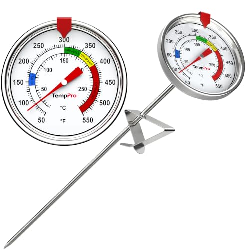 TempPro 9" Mechanical Candy & Deep Fryer Thermometer with Pot Clip