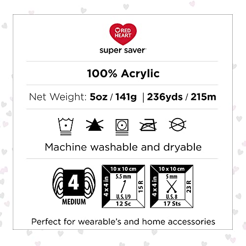 Red Heart Super Saver Yarn 3 Pack - Mistletoe, Worsted Weight