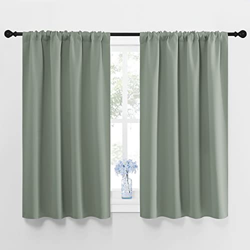 NICETOWN Sage Green Blackout Curtains - Thermal Insulated Drapes, 42x48 in.