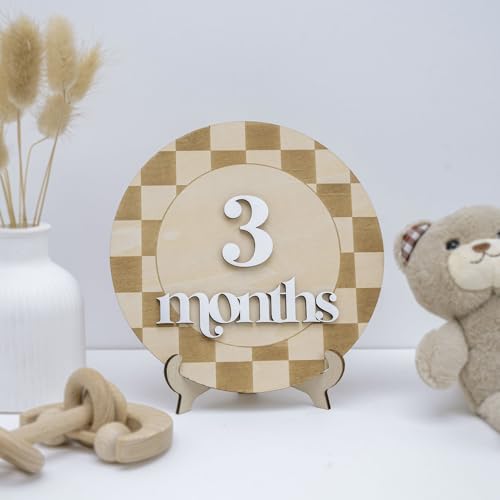 Wooden Baby Milestone Sign Set - Monthly Growth Tracker & Photo Prop
