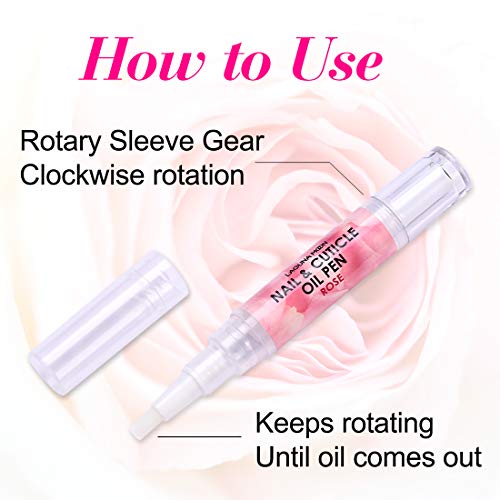 Lagunamoon Rose Cuticle Oil Pen for Nail Care & Growth - 5ml
