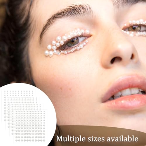 Self-Adhesive Flat Back Pearls 990 Pcs White Craft Pearl Stickers