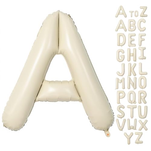 40 Inch Cream Letter A Balloon - Mylar Helium Birthday Decoration