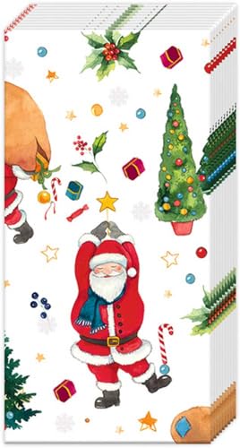 IHR Pocket Tissues 4-Ply Facial Tissue Pack - Santa's Design, 10-Count