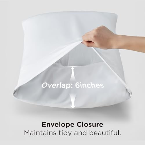 Bedsure King Size Pillow Cases Set of 2 - White, 20x36 Inches, Bamboo Rayon, Cool & Silky