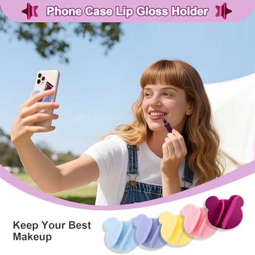Nottnnut Silicone Lip Gloss and Lipstick Holder for Cell Phone - Blue