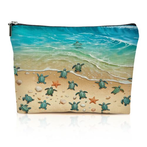 Sea Turtle Waterproof Makeup Bag & Travel Toiletry Zipper Pouch
