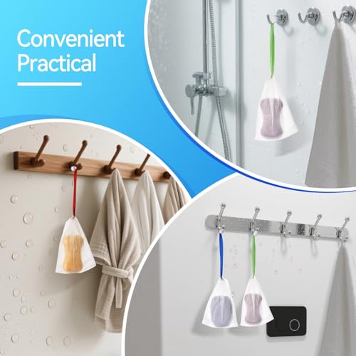 10-Pack Mesh Soap Saver Bag and Exfoliating Pouch with Drawstring